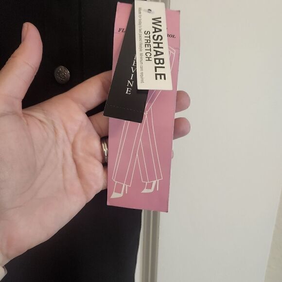 Larry Levine Black Stretch Slim Fit Pants Size 12 - Picture 6 of 7